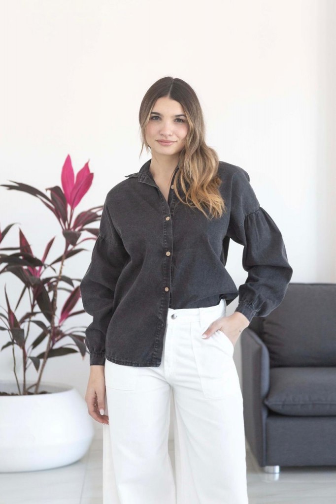 CAMISA DE JEAN MANGA GLOBO