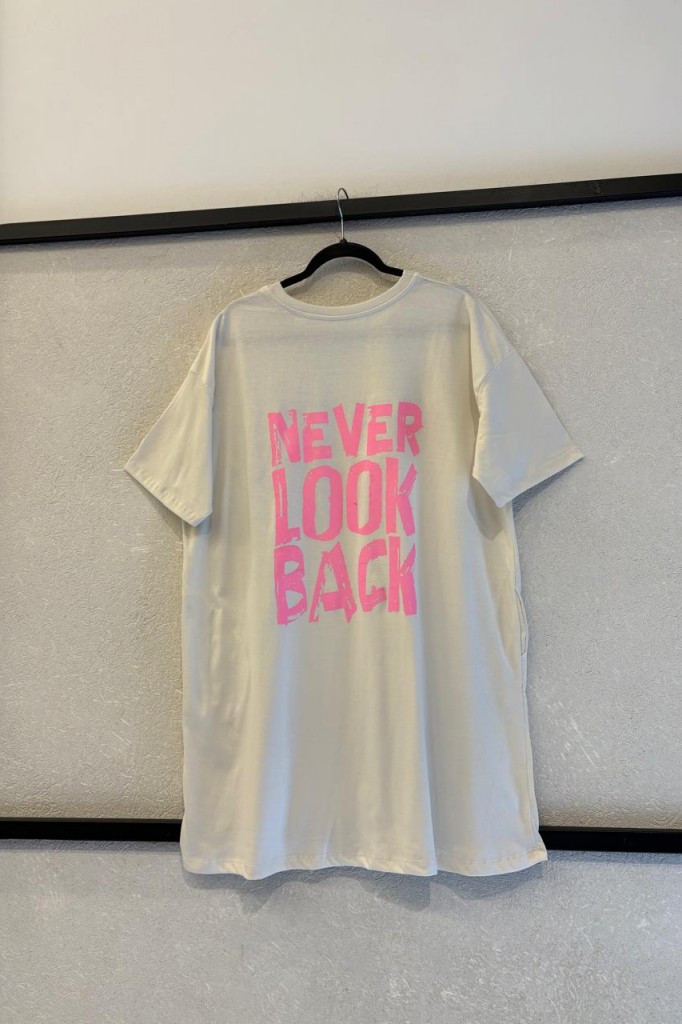 VESTIDO SIVI ESTAMPA: NEVER LOOK BACK
