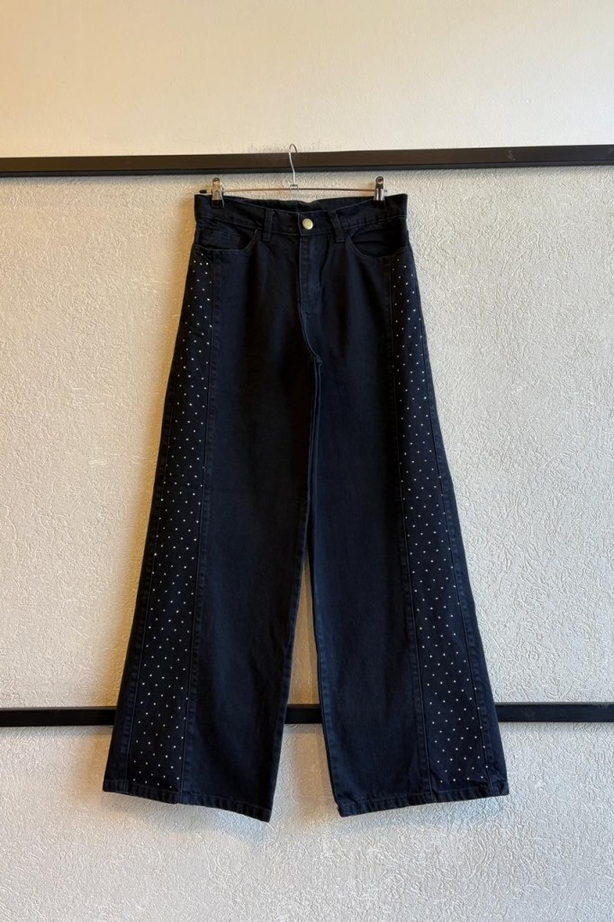 JEAN WIDE LEG CON BRILLOS