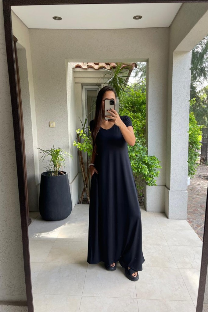 MAXI VESTIDO MANGAS CORTA