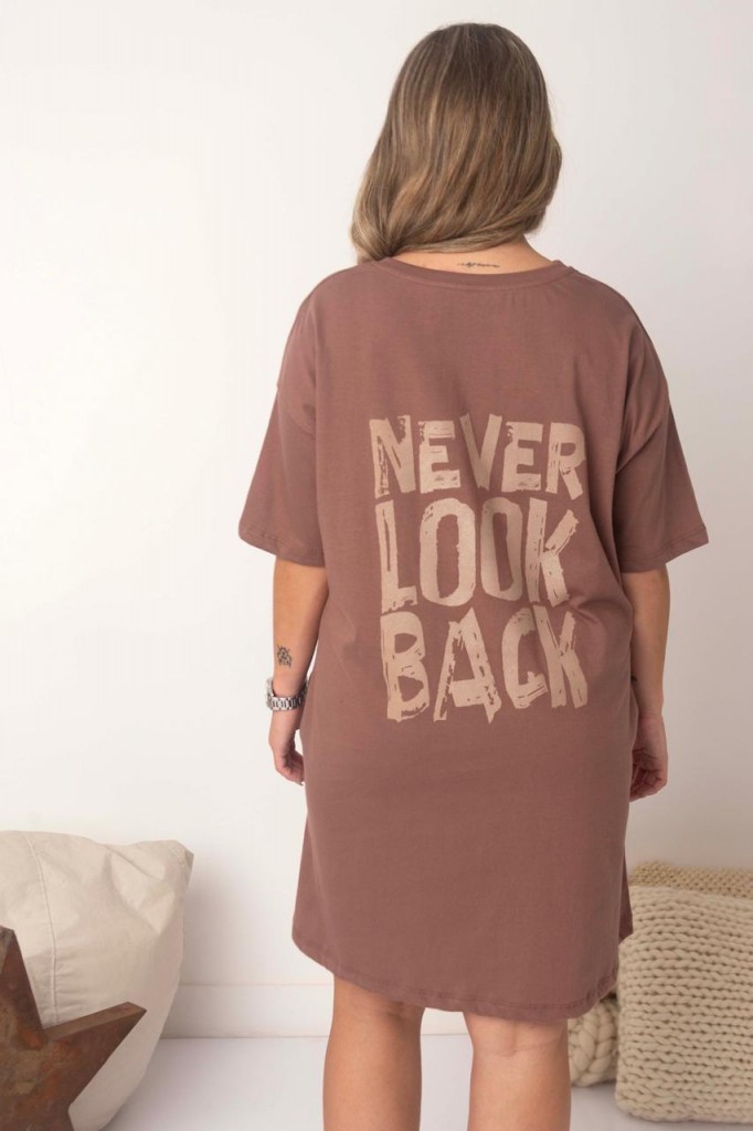 VESTIDO SIVI ESTAMPA: NEVER LOOK BACK