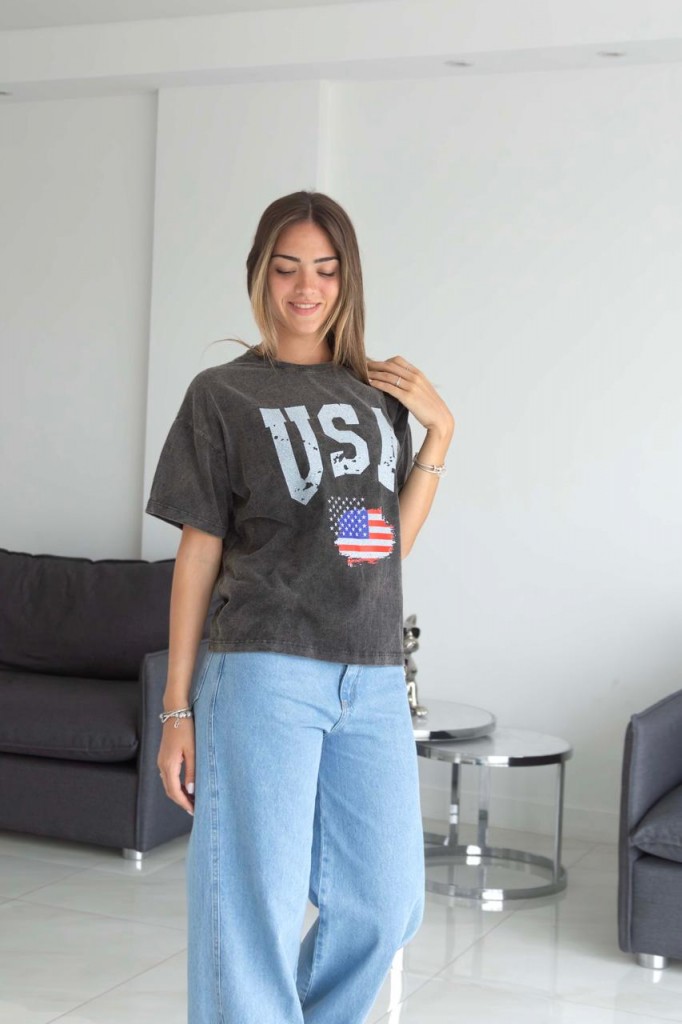 REMERA BOX ESTAMPADA: USA