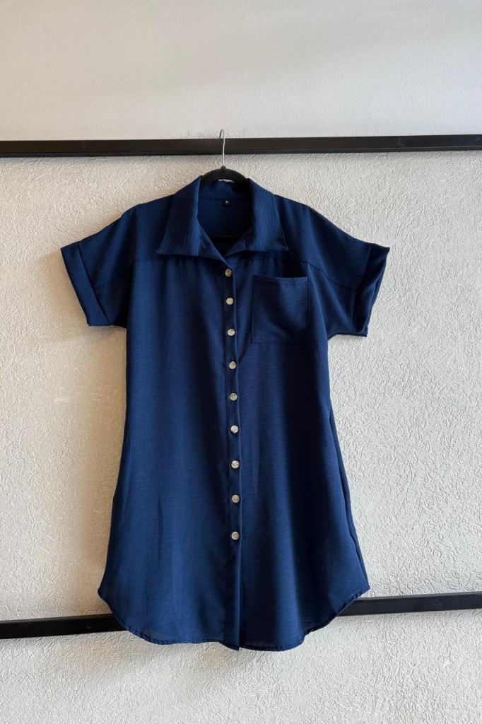 VESTIDO CAMISERO CORTO NACAR