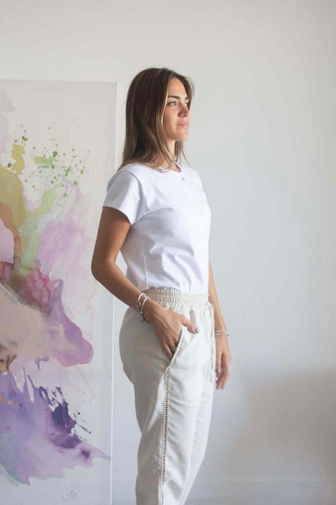 PANTALON DE LINO PUNTILLA