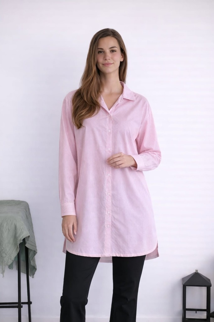 PROMO CAMISA LARGA RAYADA