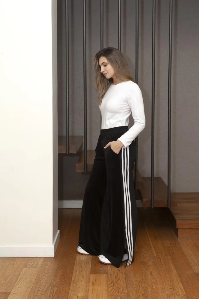 PALAZO DE PLUSH TIRAS CON TAJO