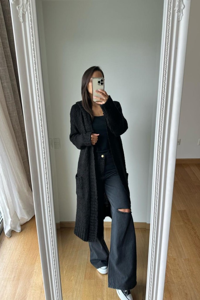 SACO LARGO CON CAPUCHA