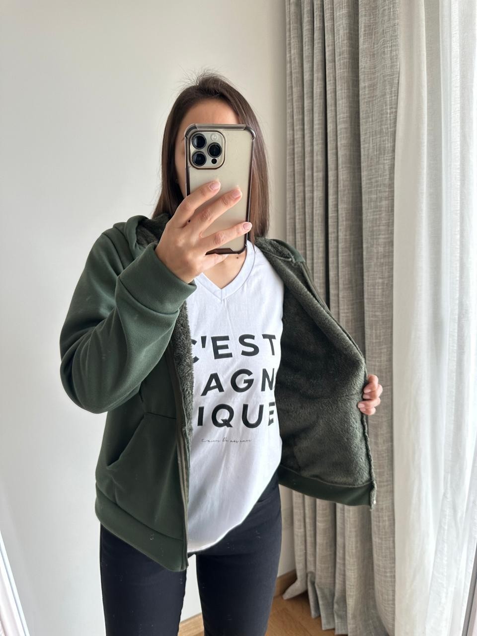 CAMPERA CON PIEL