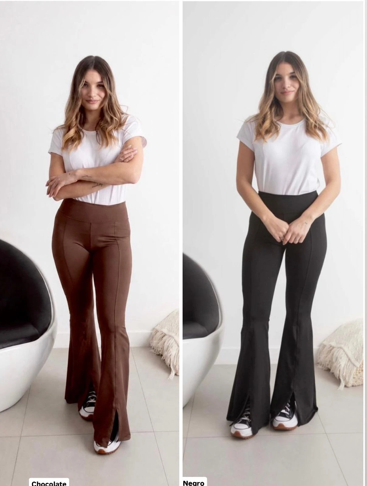 CALZA OXFORD DE LYCRA CON TAJO AL FRENTE