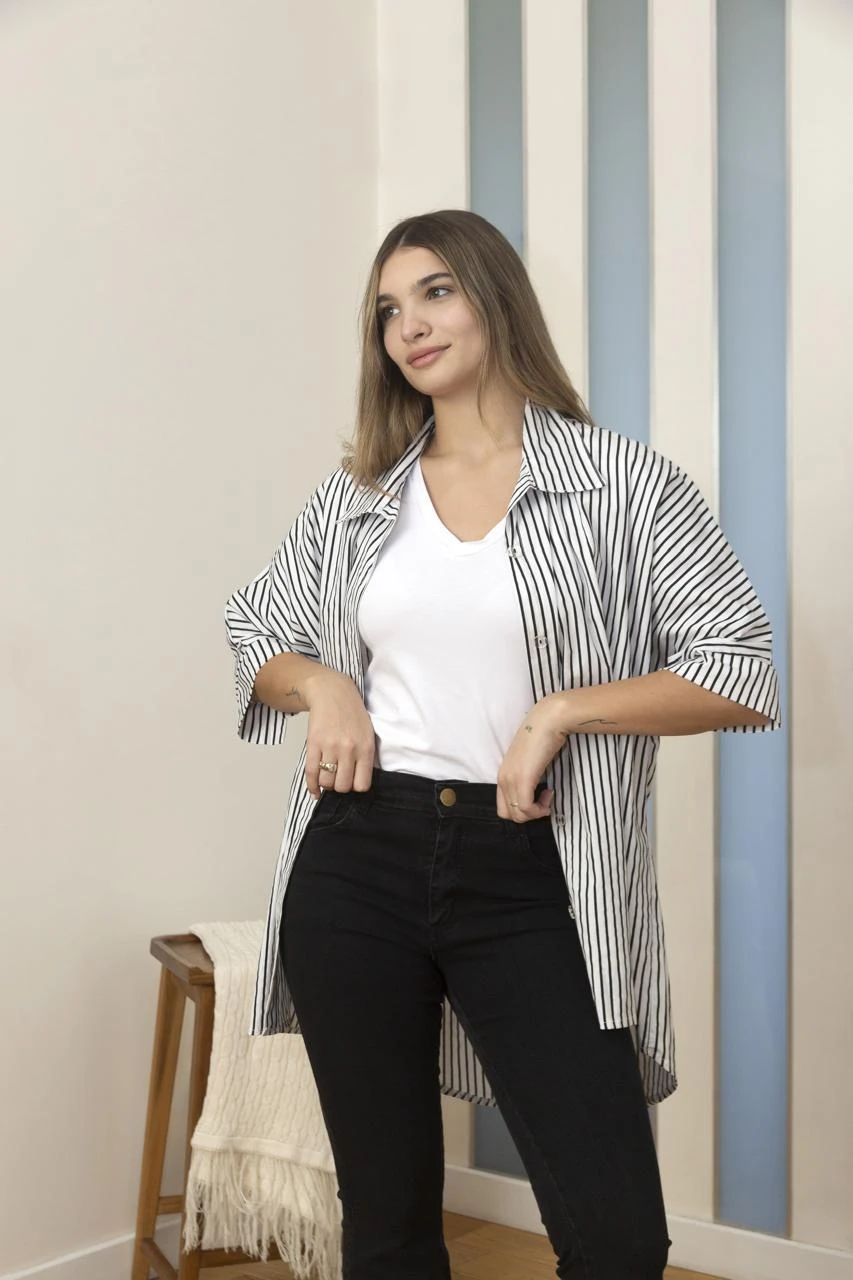 MAXI CAMISA RAYADA M/C