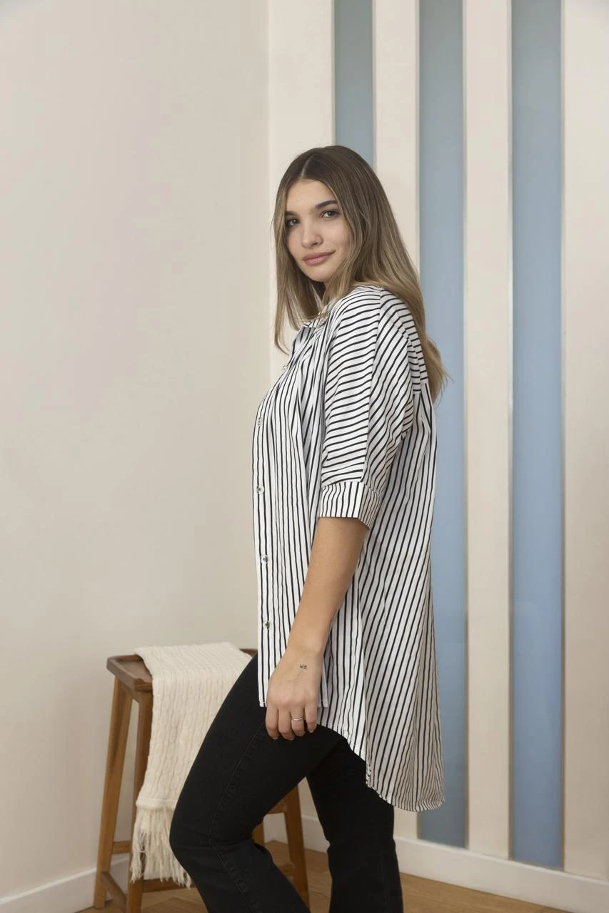 MAXI CAMISA RAYADA M/C