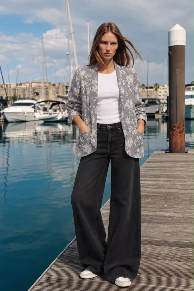BLAZER DE LINO ESTAMPADO